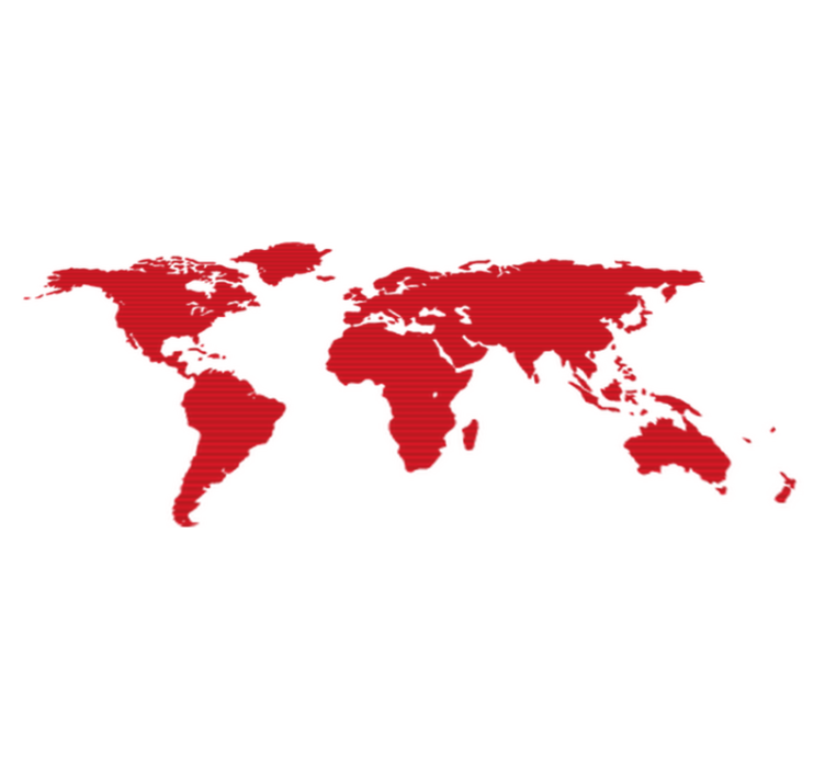 Bedroom vinyl rug with red lines world map design - TenStickers