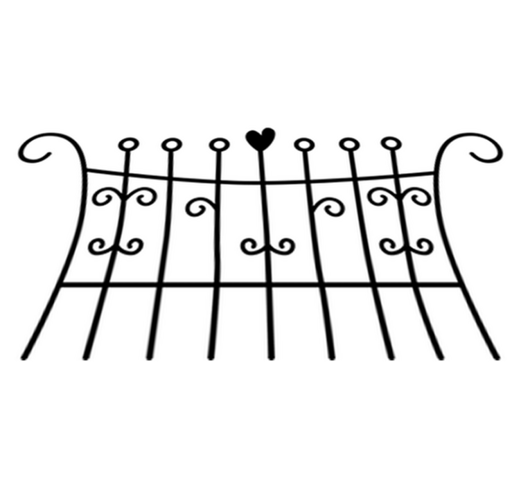 Bedroom vinyl rug heart barrier - TenStickers