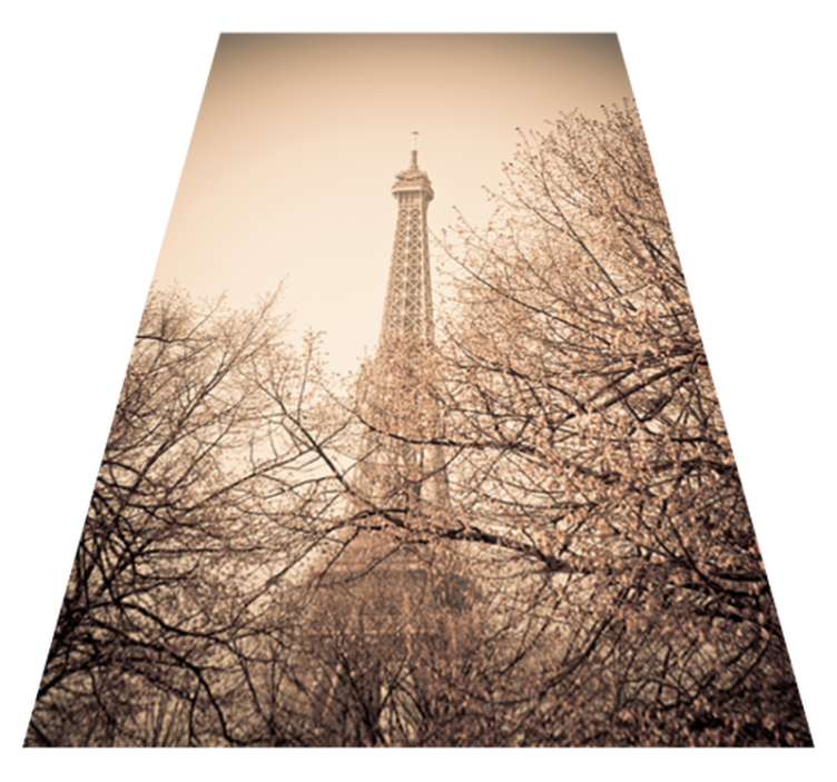 Bedroom vinyl rug eiffel tower with trees - TenStickers