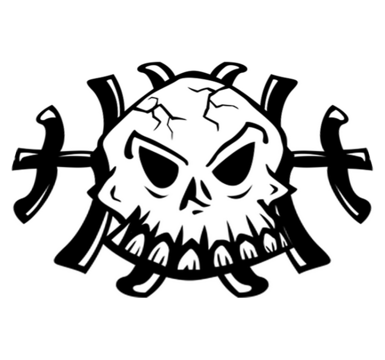 Bedroom vinyl rug skull logo decorative vinyl - TenStickers