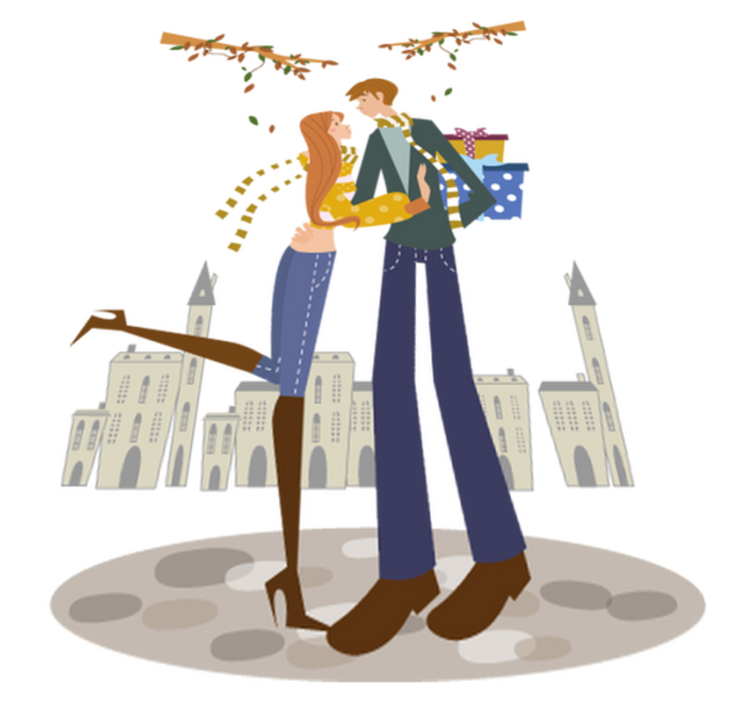 Bedroom vinyl rug autumn couple decor - TenStickers