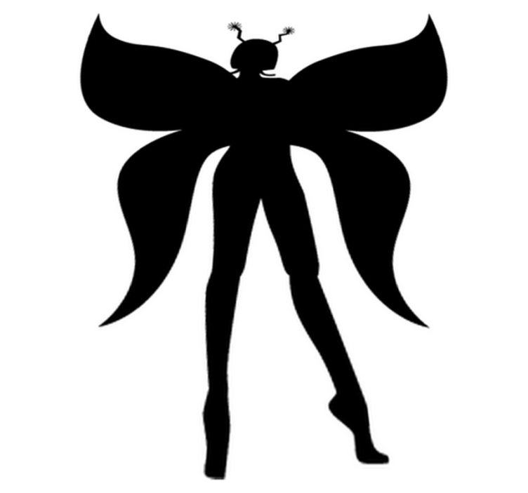 Bedroom vinyl rug fairy silhouette with antennas - TenStickers