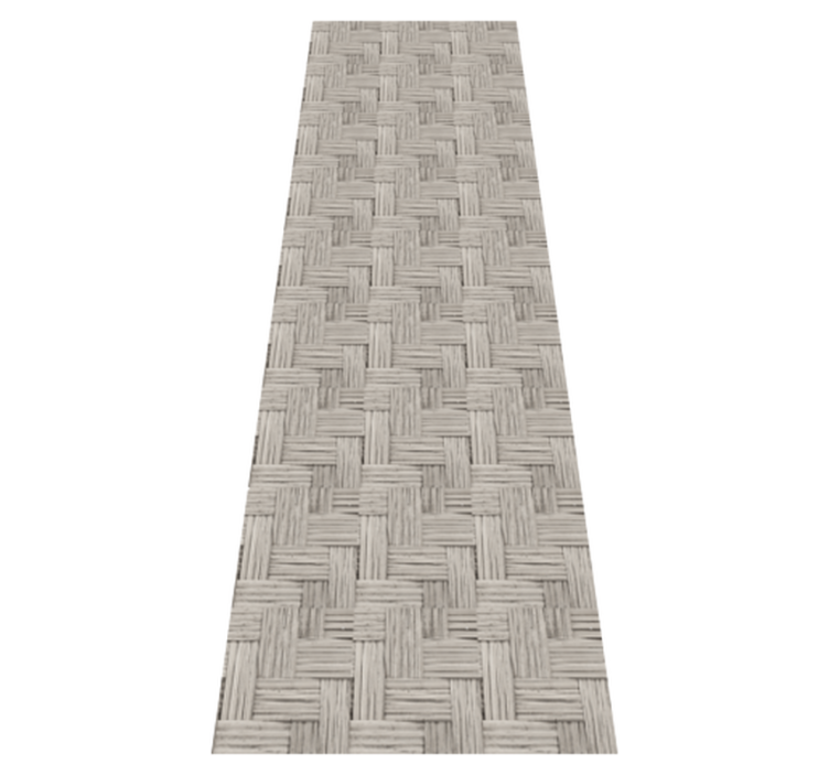 Gray handmade wicker effect office vinyl rug - TenStickers