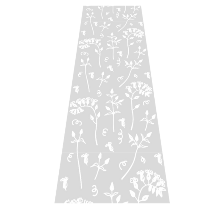 Drawn flowers office vinyl rug - TenStickers
