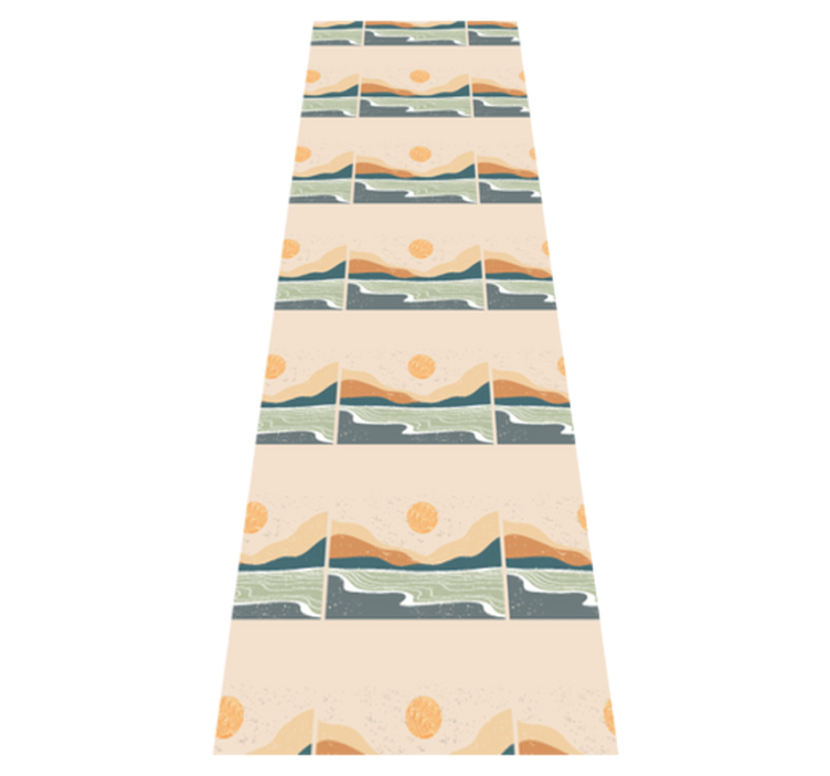 Abstract sunset mountains office vinyl rug - TenStickers