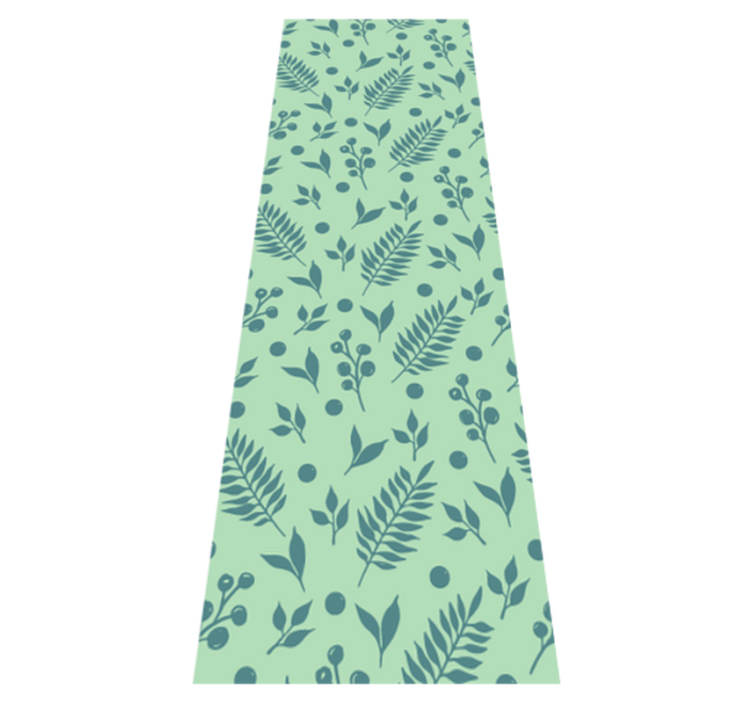 Office vinyl rug in green leaves design - TenStickers
