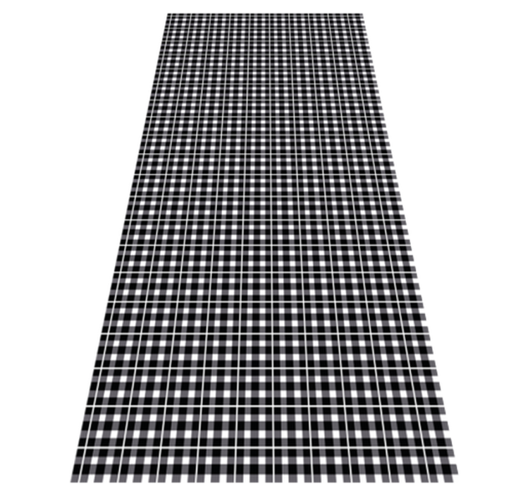 Office vinyl rug in black and white gingham pattern - TenStickers