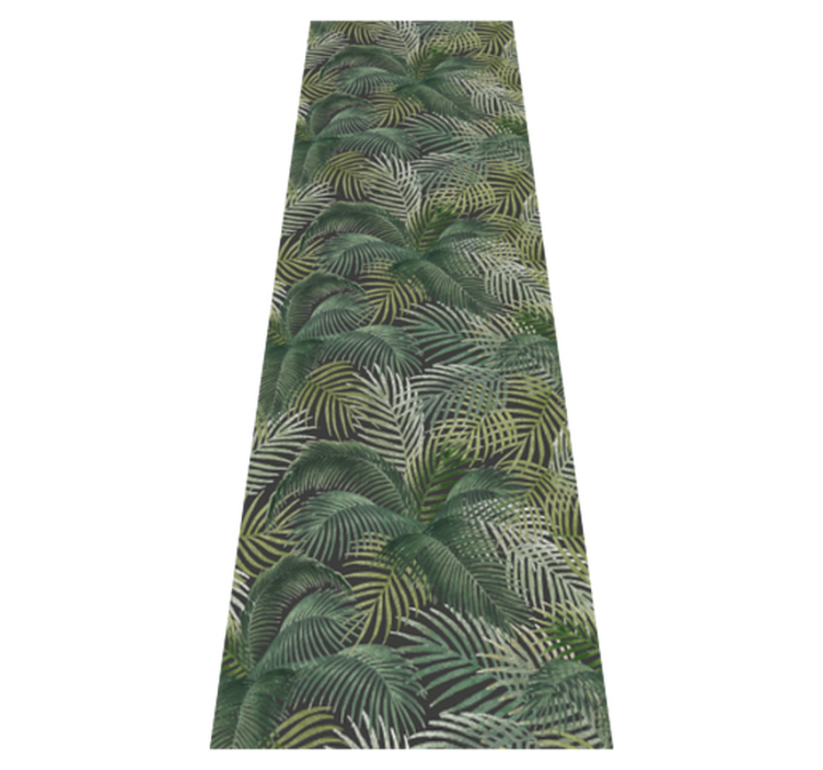 Green palm leaves office vinyl rug - TenStickers