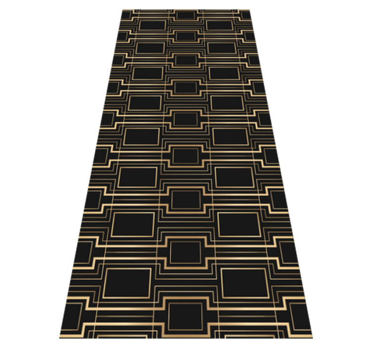 Office vinyl rug with gold frame art decor pattern - TenStickers
