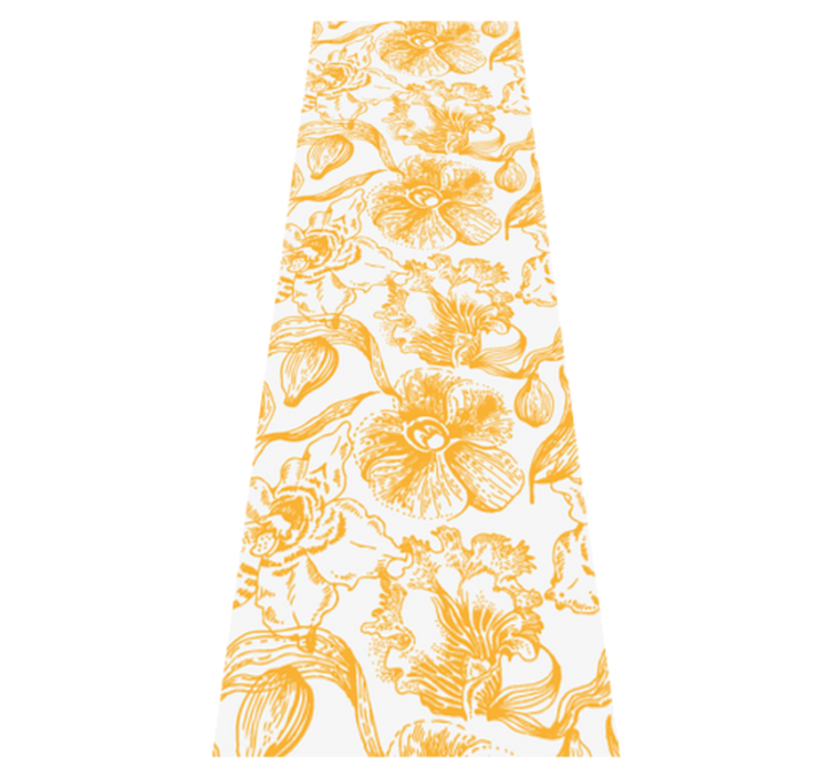 Office vinyl rug with yellow orchid flower pattern - TenStickers
