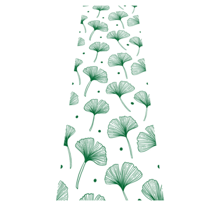 Office vinyl rug big ginkgo green leaves - TenStickers