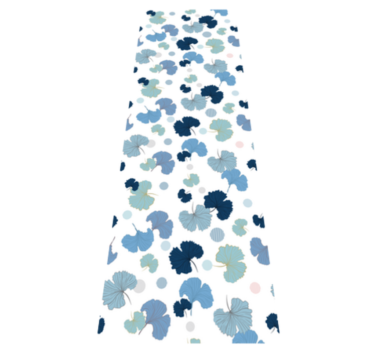 Office vinyl rug blue ginkgo leaf design - TenStickers