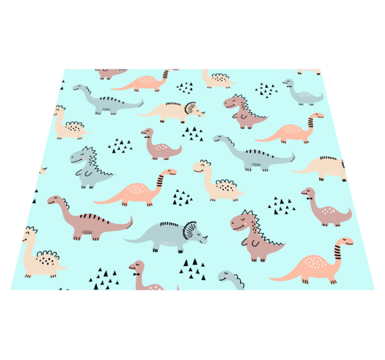 Bedroom vinyl rug with blue background and dinosaurus - TenStickers