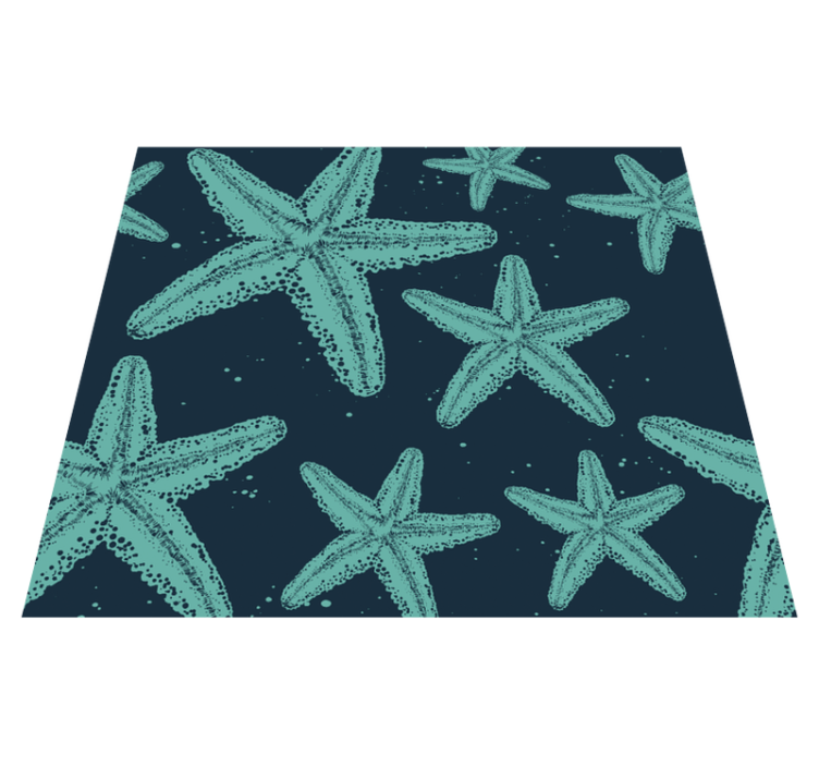 Bedroom vinyl rug starfish blue tones - TenStickers