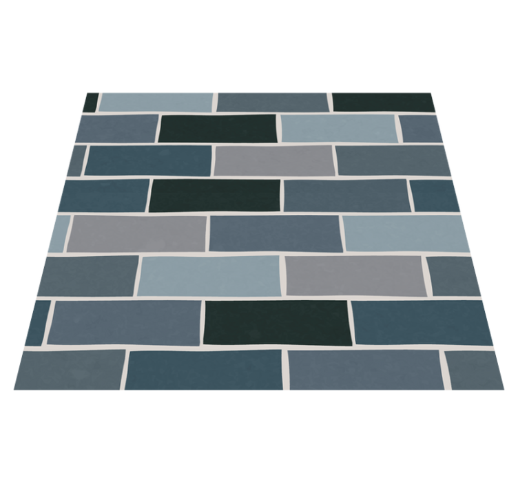 Bedroom vinyl rug in stone gray brick pattern - TenStickers