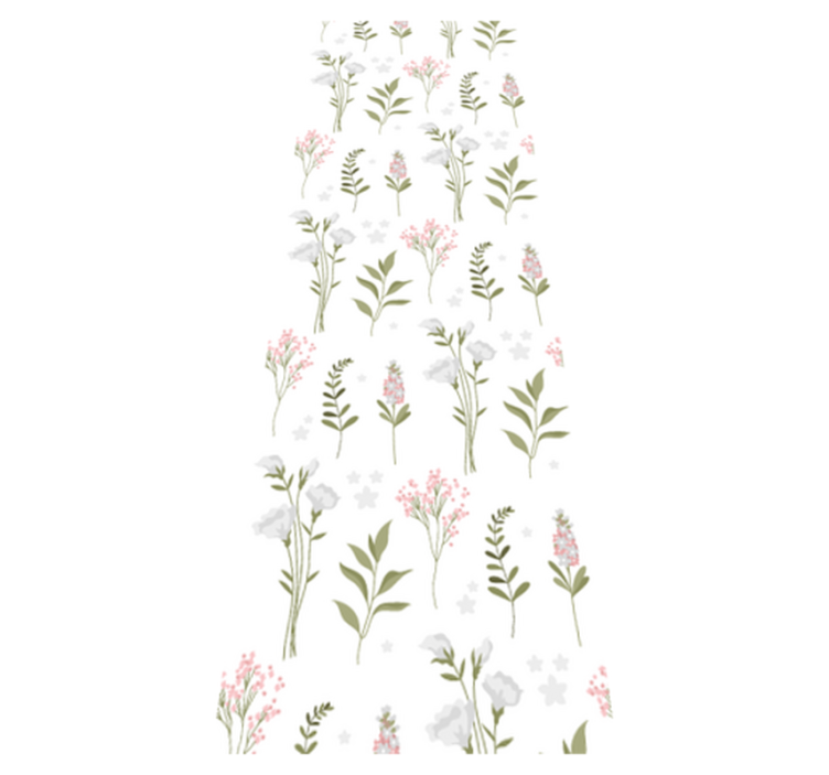 Bedroom vinyl rug with minimalistic wildflower design - TenStickers