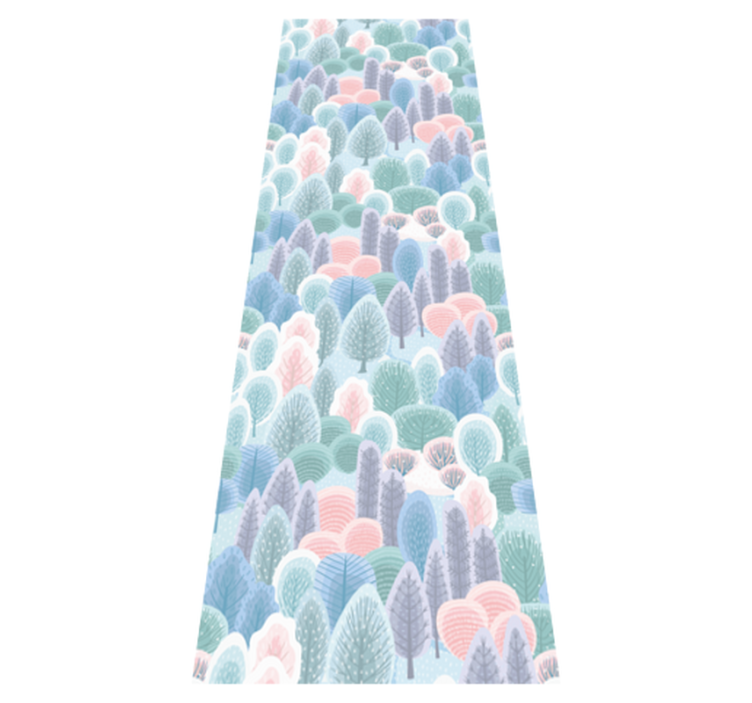 Bedroom vinyl rug in pastel winter forest design - TenStickers