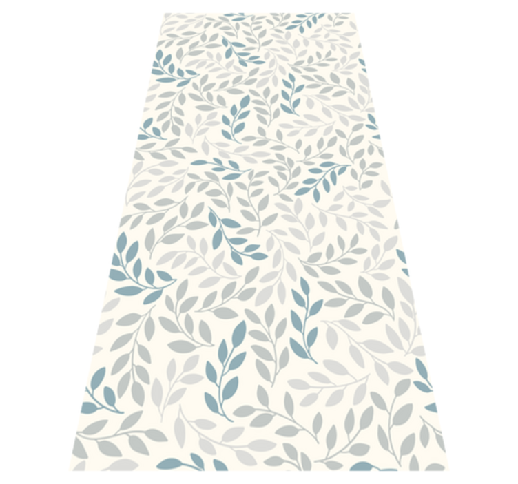 Bedroom vinyl rug with blue ombre small leaves - TenStickers