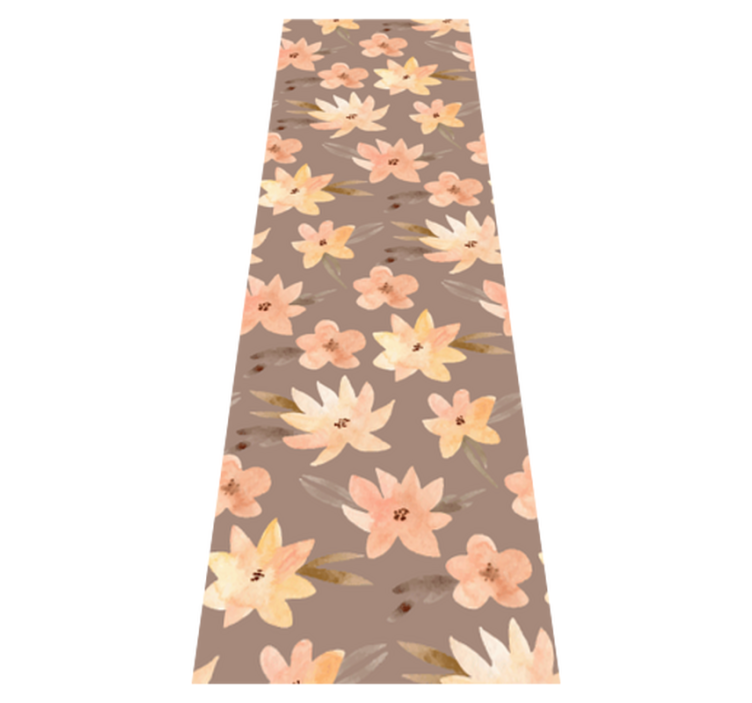 Bedroom vinyl rug aquarella pastel flower design - TenStickers