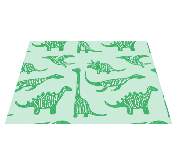 Bedroom vinyl rug with green dinosaurs names - TenStickers