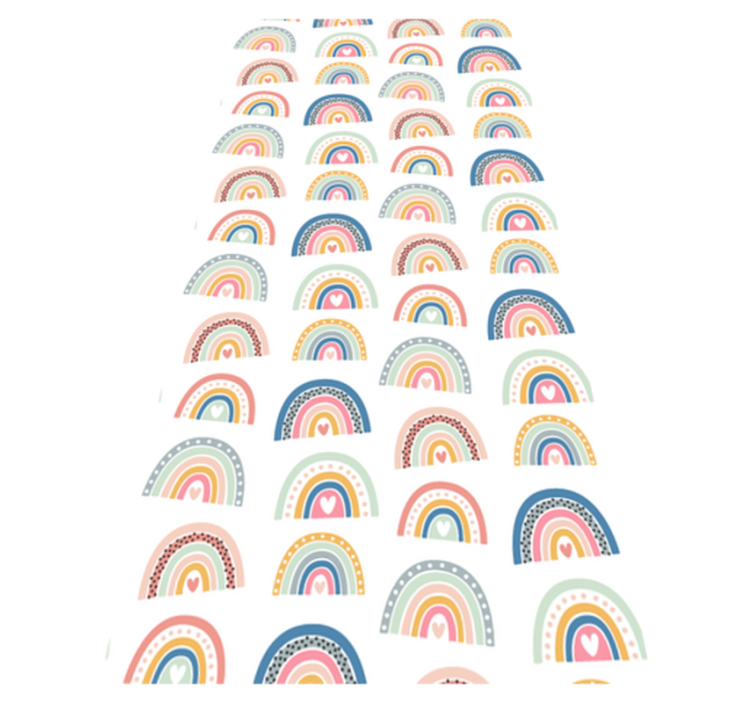 Bedroom vinyl rug with colorful minimalistic rainbows - TenStickers