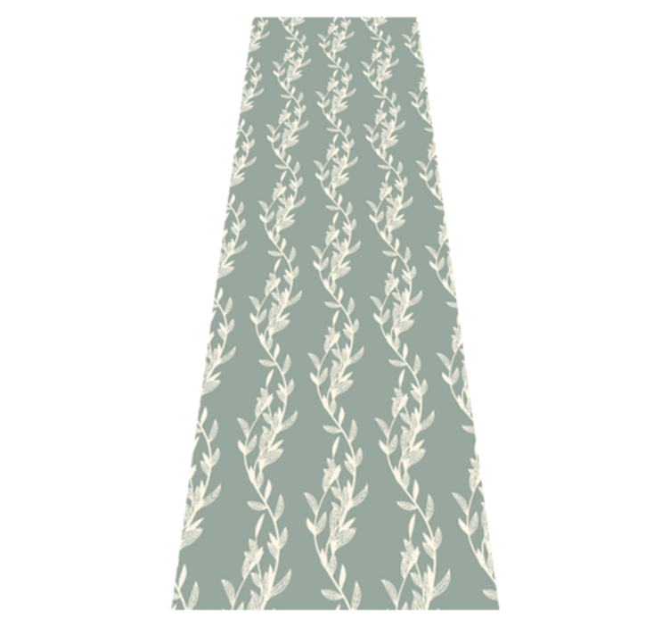 Bedroom vinyl rug with provencal twig leaves - TenStickers