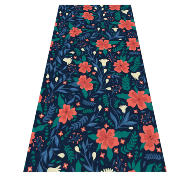 Bedroom vinyl rug with nordic floral design - TenStickers