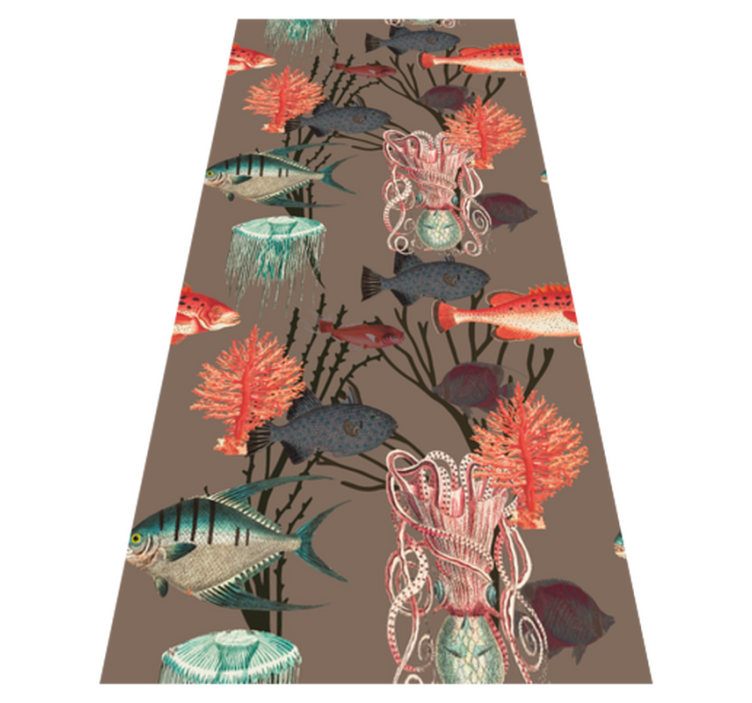 Bedroom vinyl rug coral aquatic life design - TenStickers