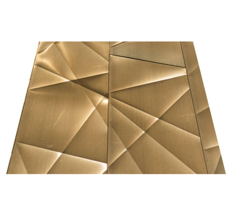 Bedroom vinyl rug 3d golden polygon design - TenStickers