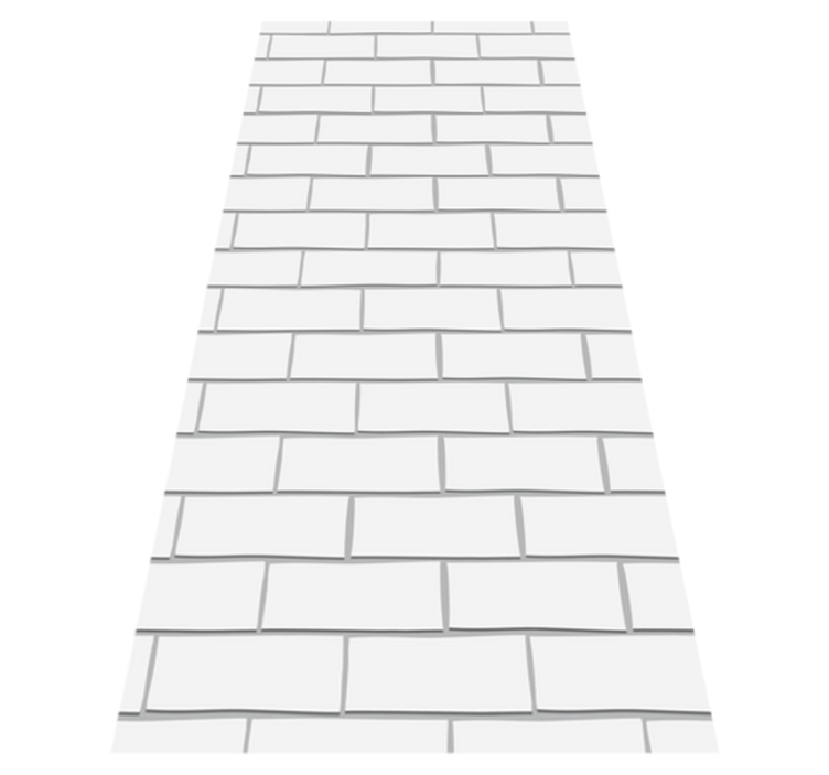 White thick bricks bedroom vinyl rug - TenStickers