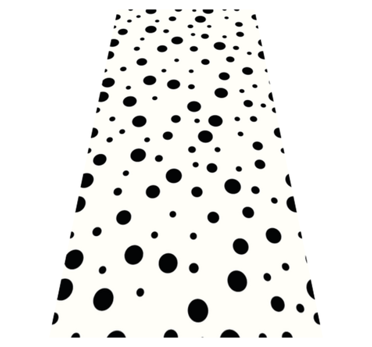 Polka dot black and white bedroom vinyl rug - TenStickers