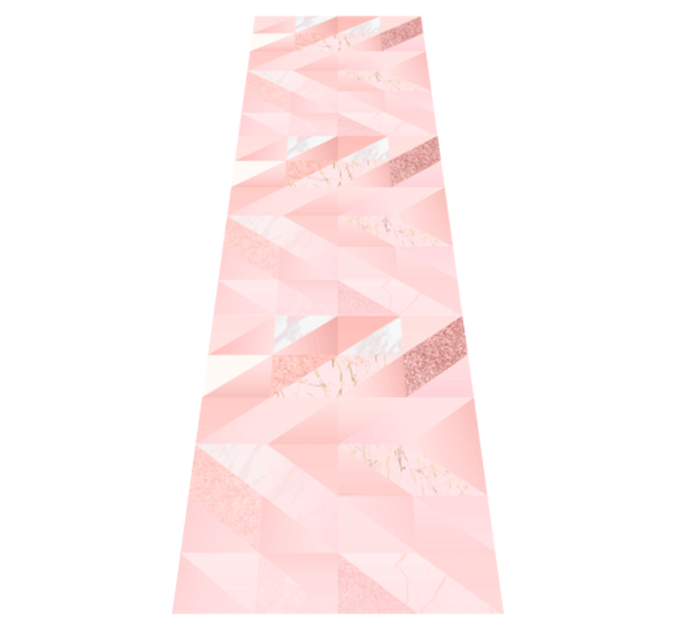 Bedroom vinyl rug with playful pink geometric design - TenStickers