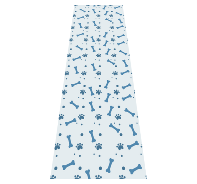 Bedroom vinyl rug with blue dog bones pattern - TenStickers