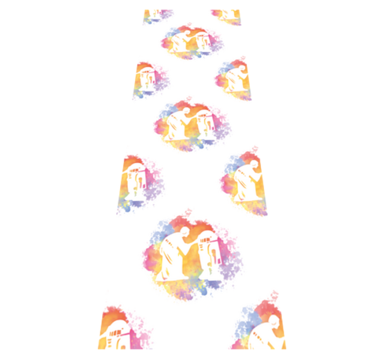 Bedroom vinyl rug cosmic girl vibrant collage design - TenStickers