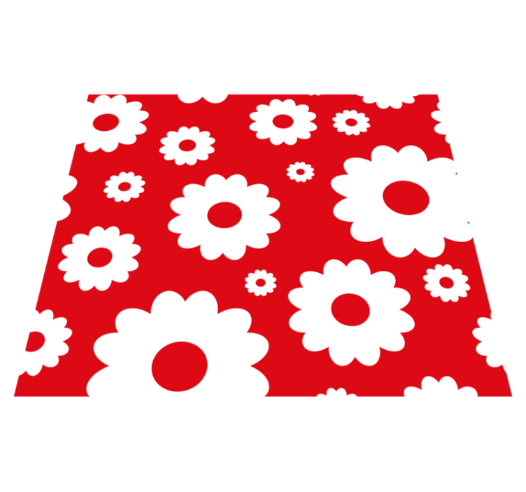 Bedroom vinyl rug with white daisies on red - TenStickers