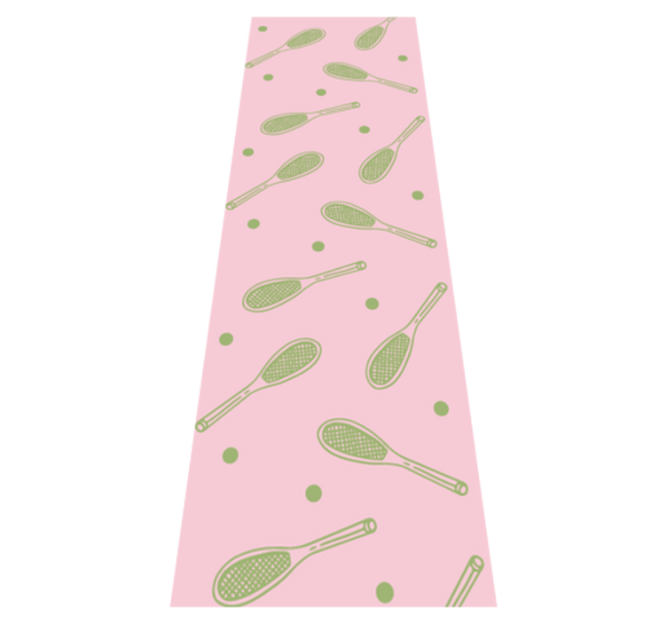 Bedroom vinyl rug with seamless tennis racket design - TenStickers