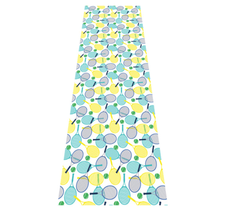 Bedroom vinyl rug with vibrant racket patterns - TenStickers