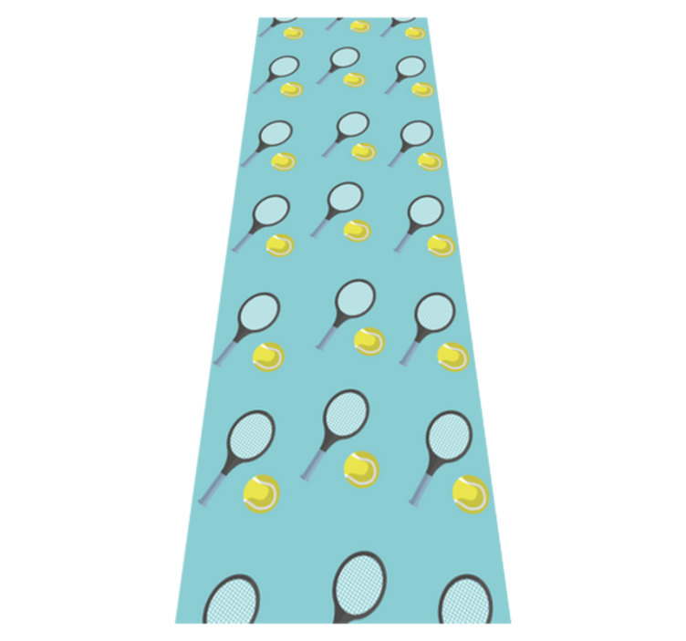 Bedroom vinyl rug with tennis rackets and balls pattern - TenStickers