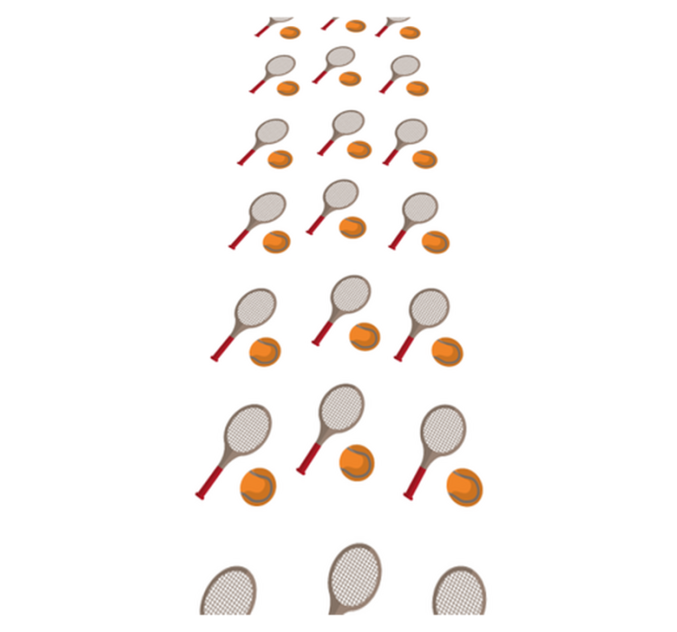 Bedroom vinyl rug with orange tennis rackets - TenStickers