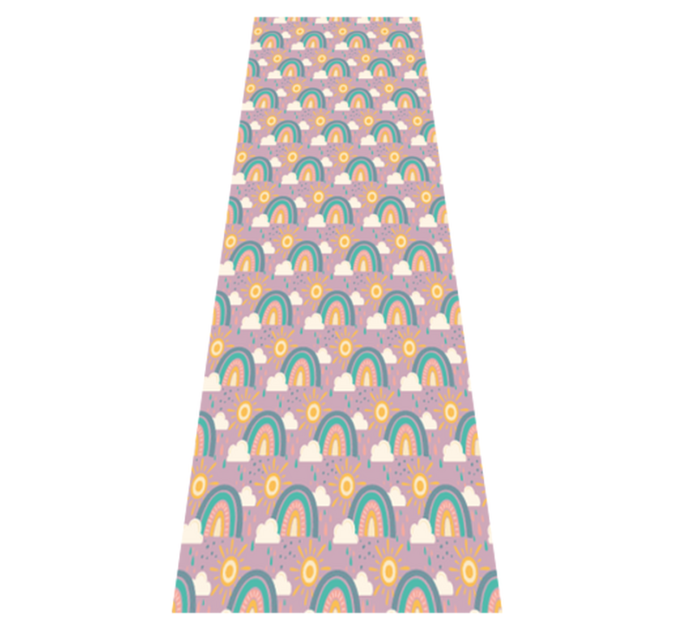 Cute sun and rainbow pattern bedroom vinyl rug - TenStickers