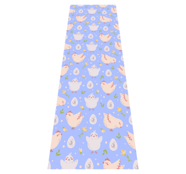 Bedroom vinyl rug with chicken characters for kids - TenStickers
