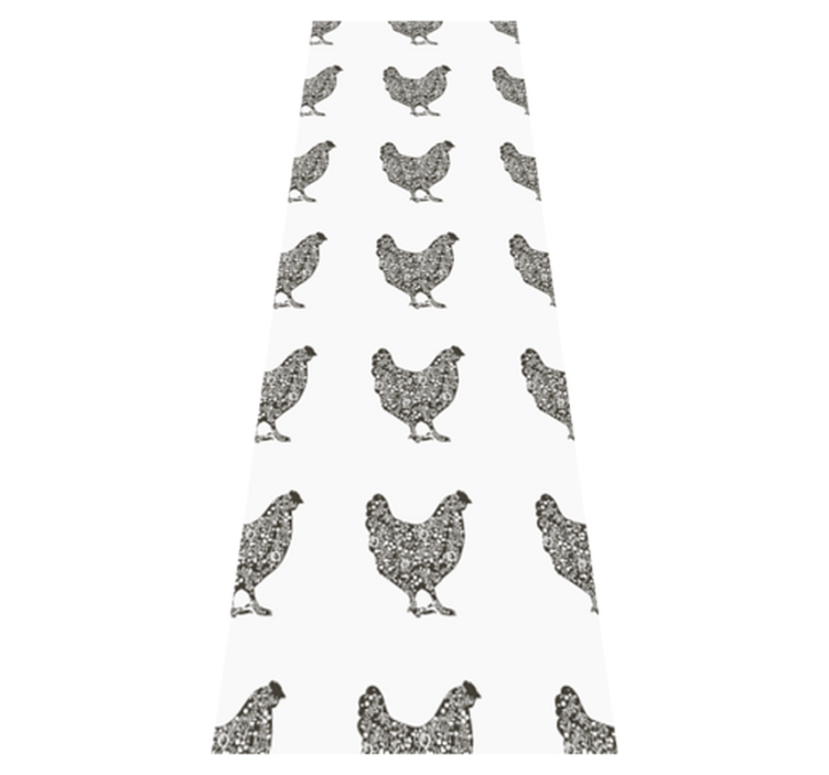 Bedroom vinyl rug with black chicken design - TenStickers