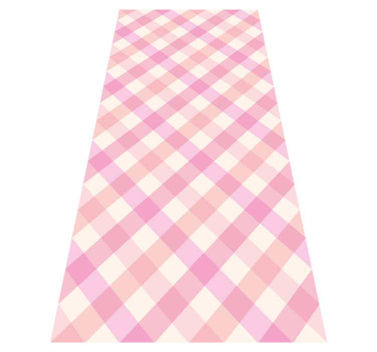 Pink checked pattern bedroom vinyl rug - TenStickers