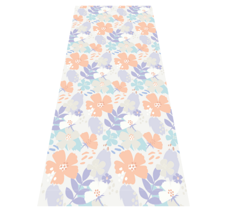 Bedroom vinyl rug with original nordic flowers - TenStickers