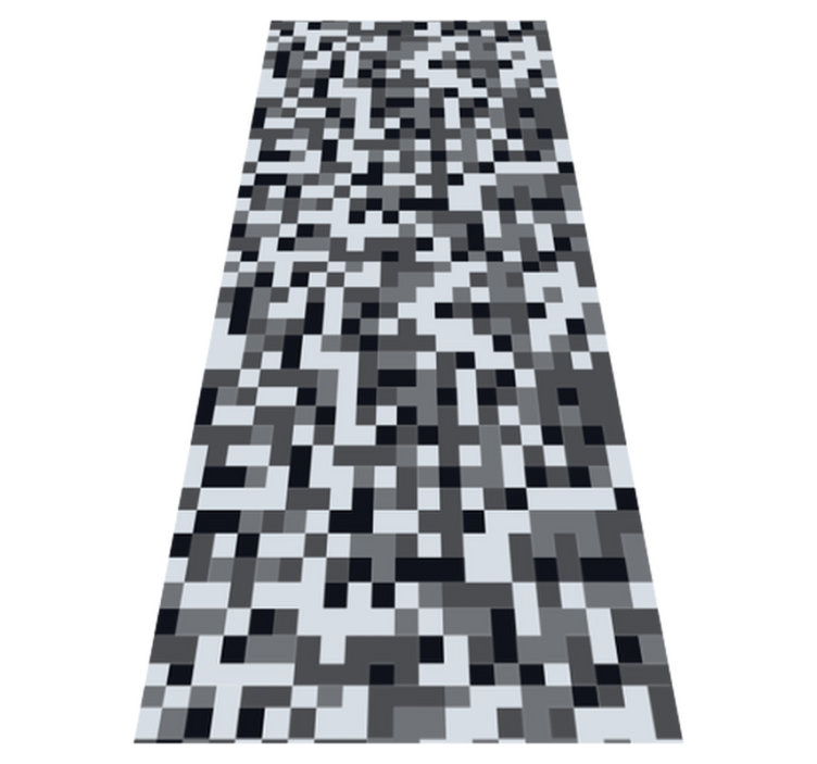 Bedroom vinyl rug in nordic grey shaded squares - TenStickers