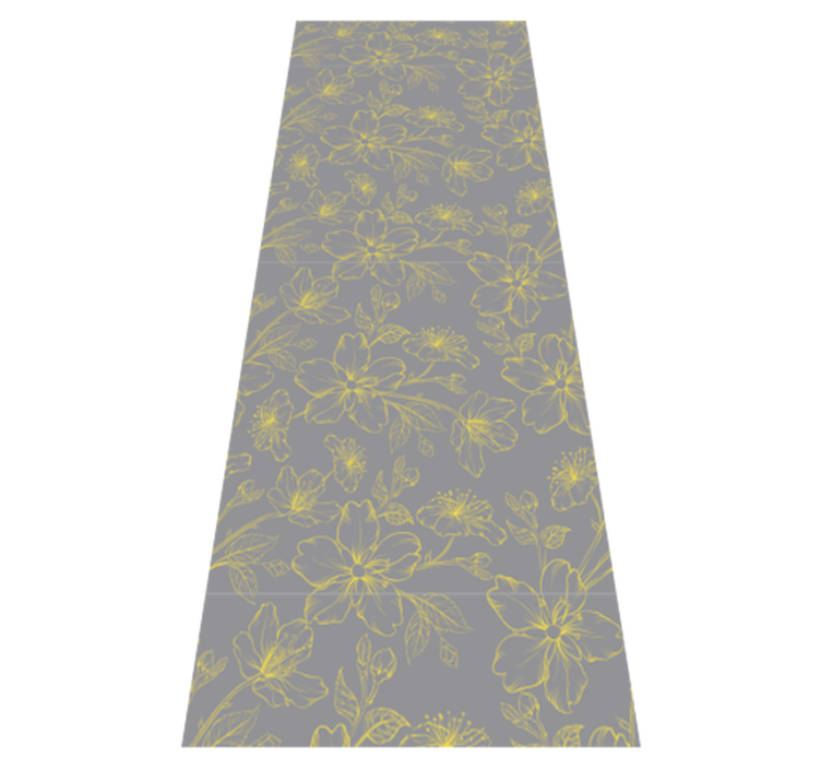 Pantone floral bedroom vinyl rug - TenStickers