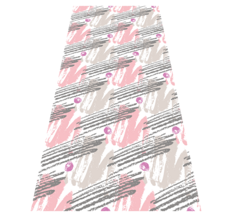 Bedroom vinyl rug in pink and grey brush strokes - TenStickers