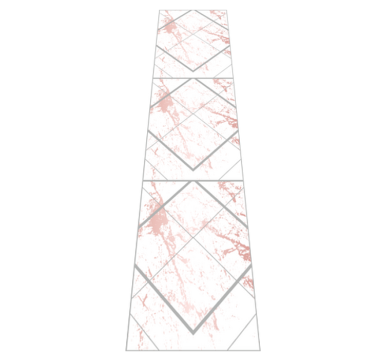 Bedroom vinyl rug in pink and grey marble outline - TenStickers