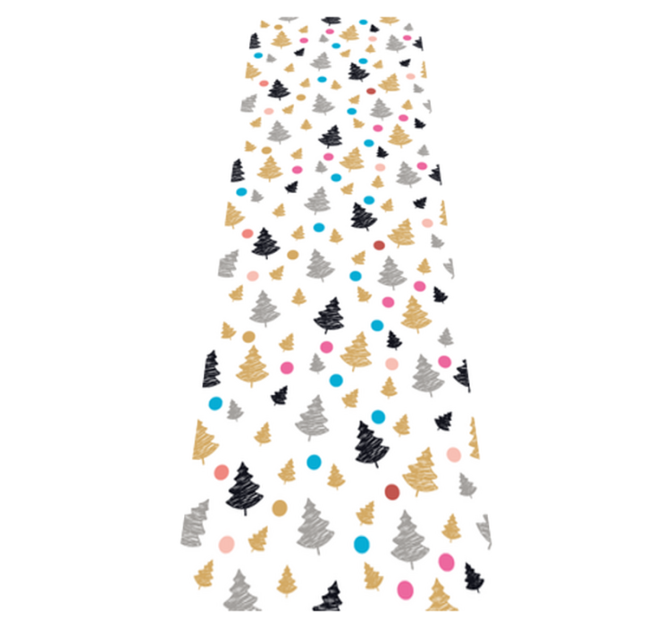 Bedroom vinyl rug with colorful dots and trees - TenStickers