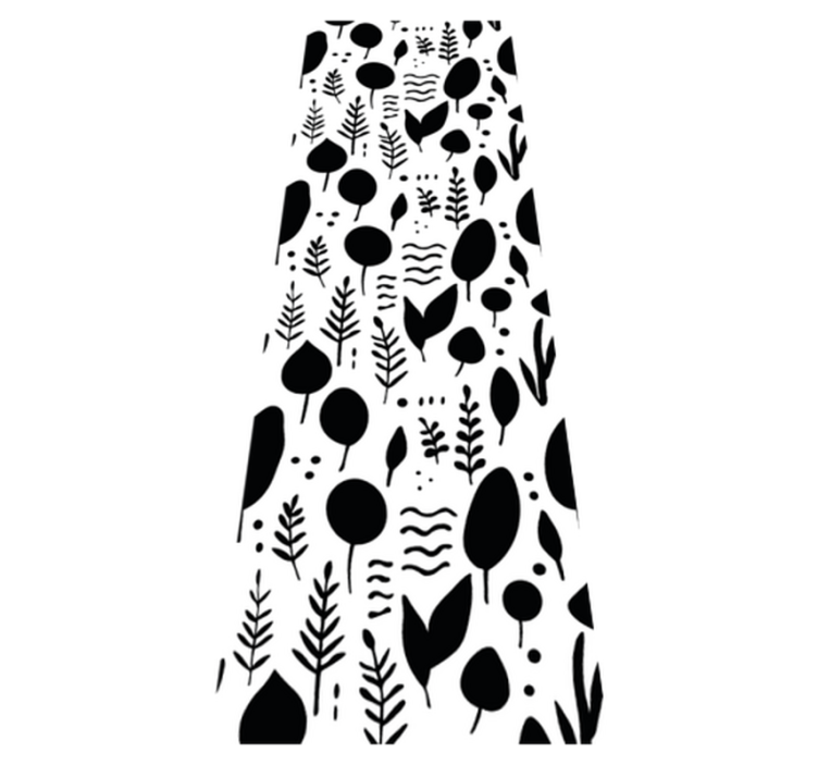 Bedroom vinyl rug with black and white nature prints - TenStickers